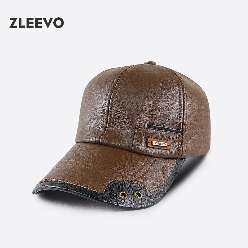 Men's PU Leather  Cap