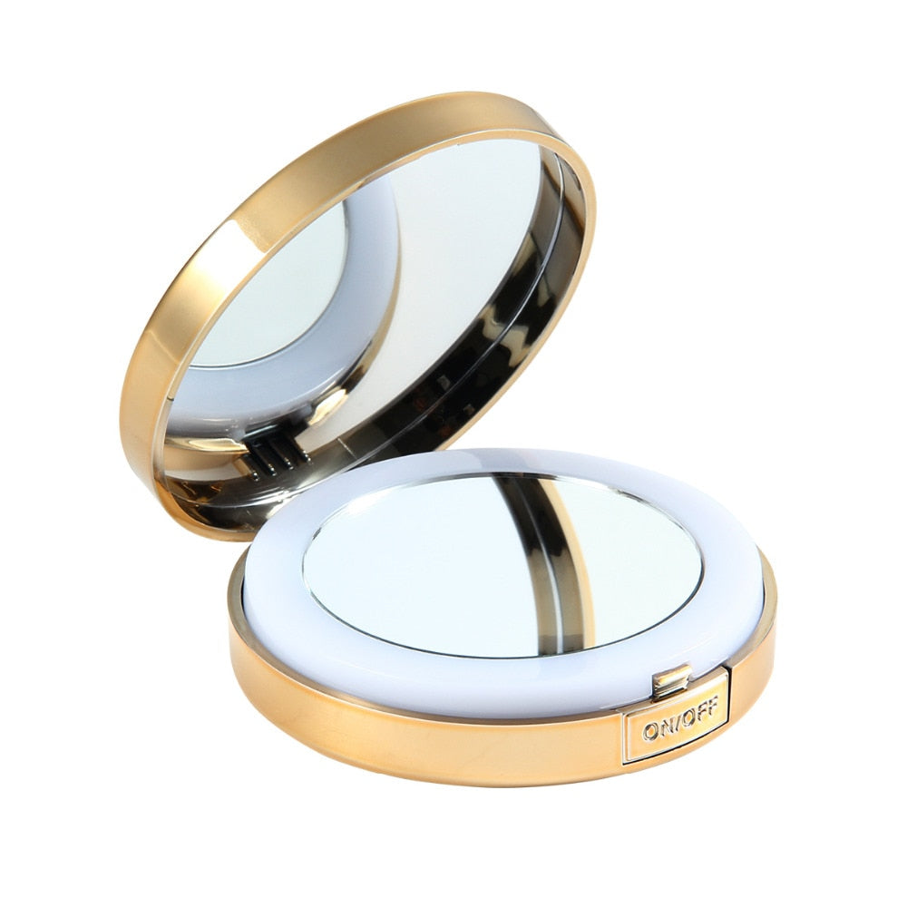 LED Foldable Makeup Mirror – Portable Lighted Vanity Mirror