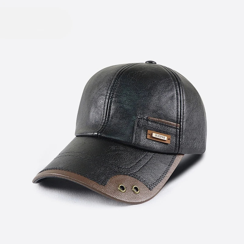 Men's PU Leather  Cap