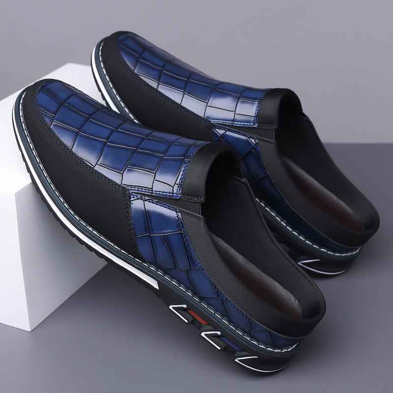Men's Half-Slipper Leather Back-Strap Toe-Covered Slippers