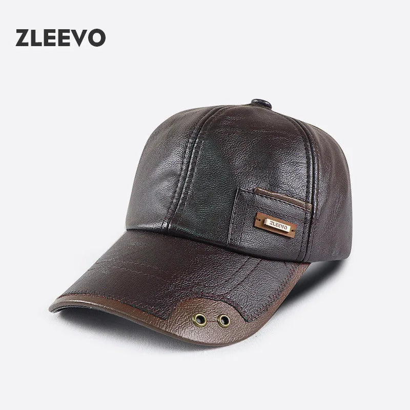 Men's PU Leather  Cap