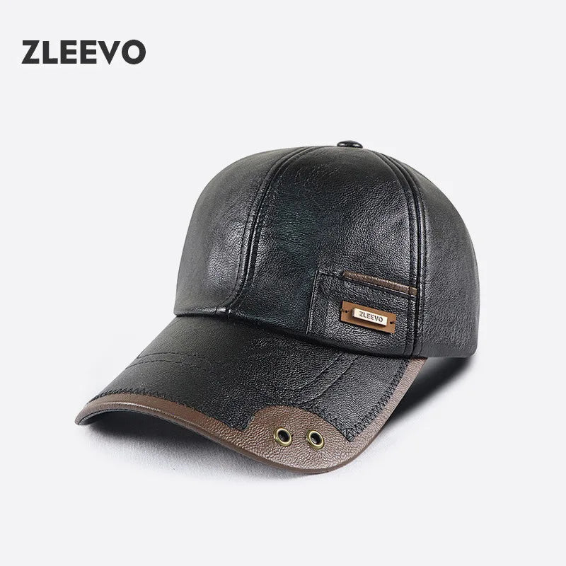 Men's PU Leather  Cap