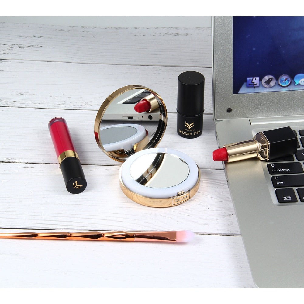LED Foldable Makeup Mirror – Portable Lighted Vanity Mirror