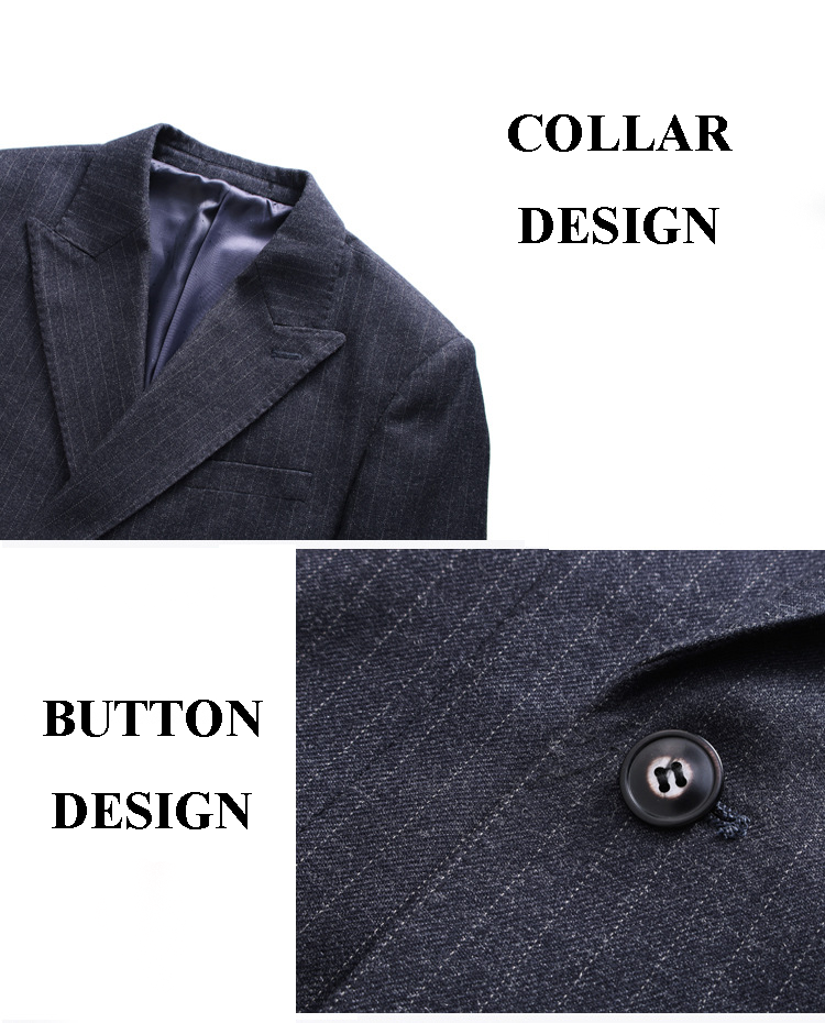 Men's 3-Piece Striped Suit – Slim-Fit Business & Formal Set
