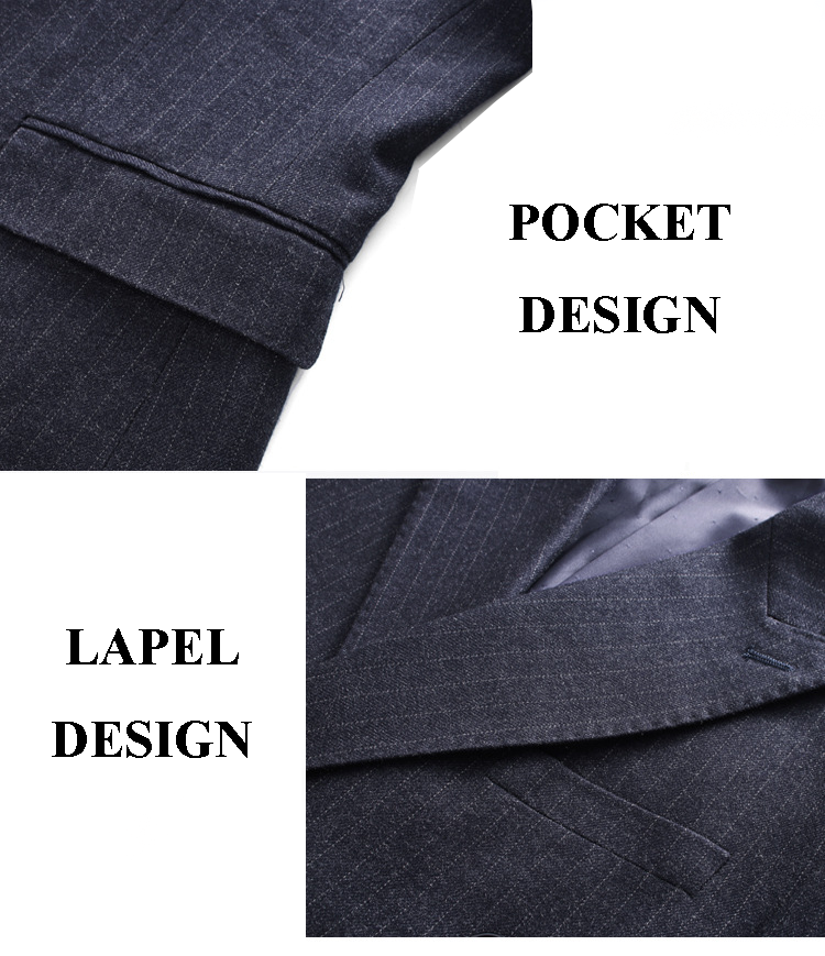 Men's 3-Piece Striped Suit – Slim-Fit Business & Formal Set