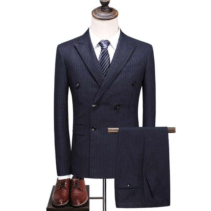 Men's 3-Piece Striped Suit – Slim-Fit Business & Formal Set