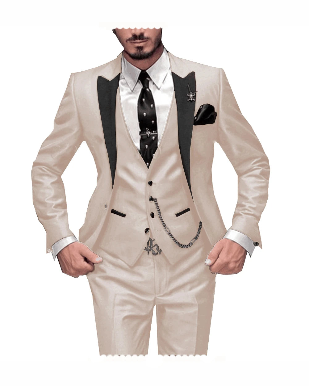 Men's Slim Fit 3-Piece Burgundy Tuxedo Suit  Wedding Groom Notch Lapel