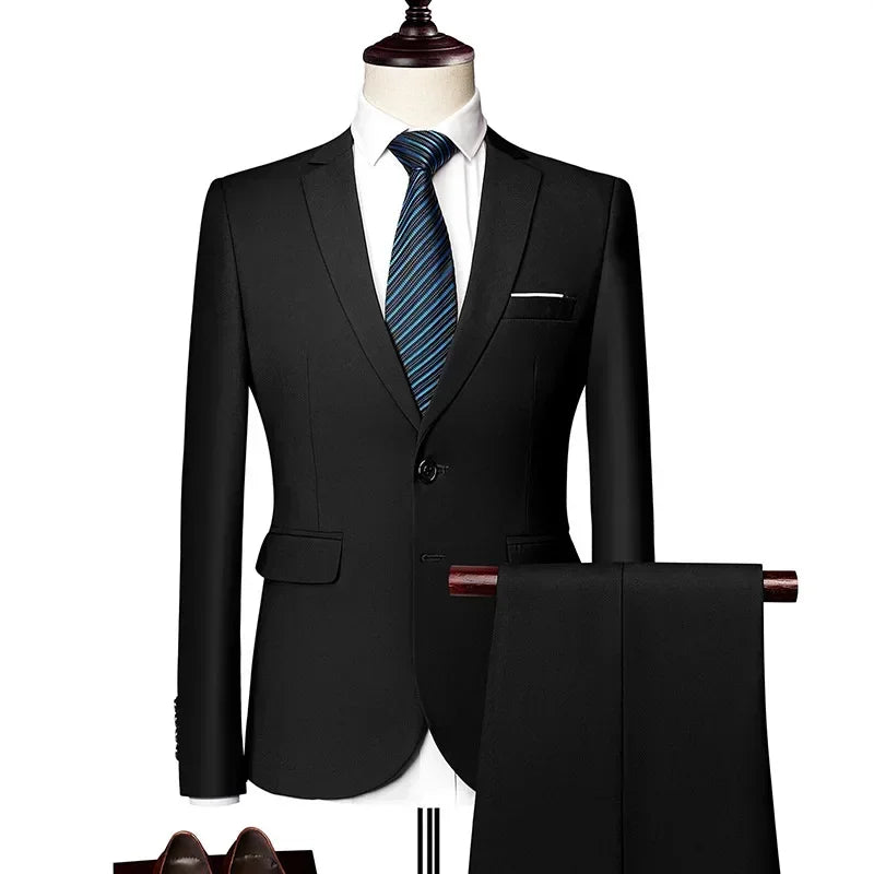 Men's Tailored 2-Piece Suit – Red & Purple Formal Suit
