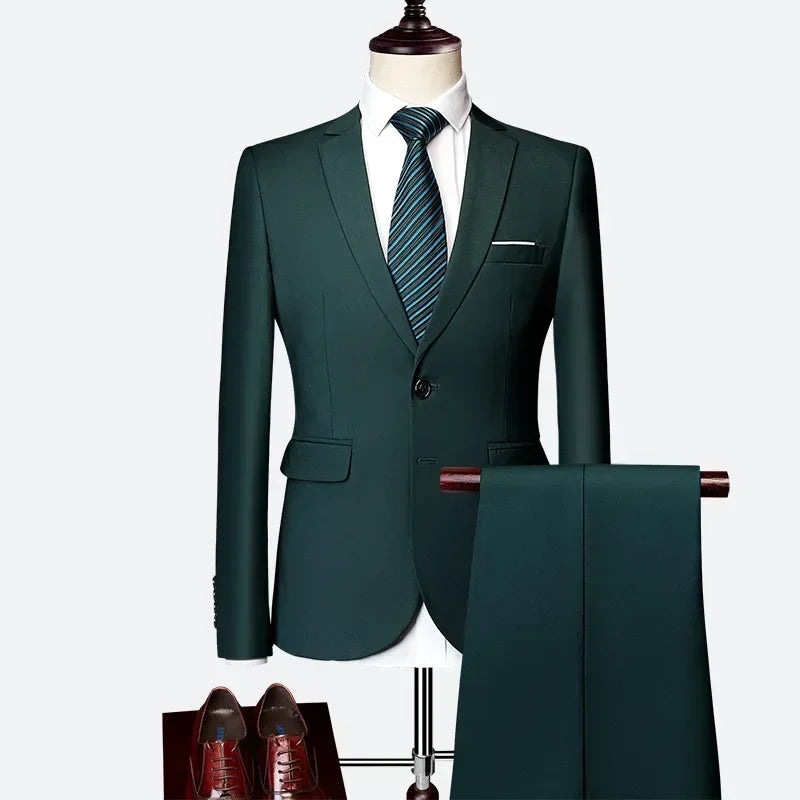 Men's Tailored 2-Piece Suit – Red & Purple Formal Suit
