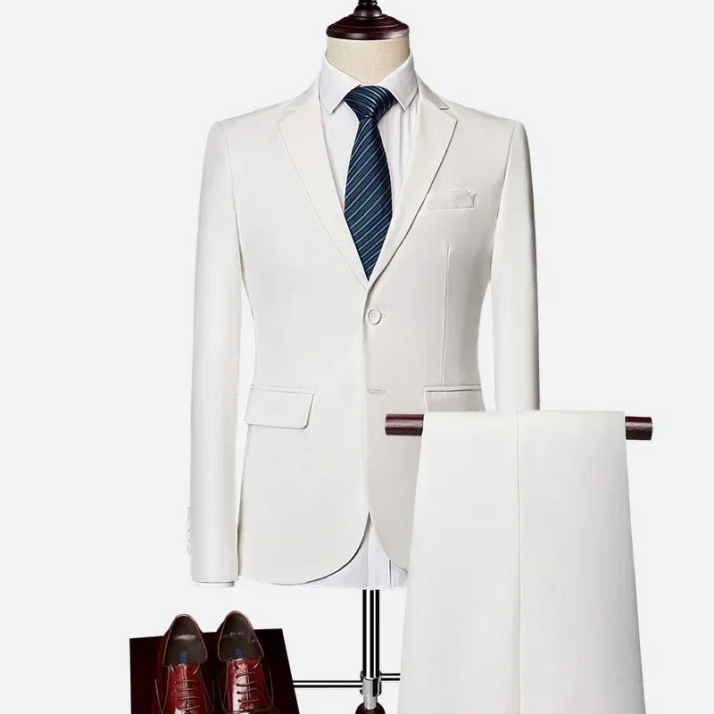 Men's Tailored 2-Piece Suit – Red & Purple Formal Suit