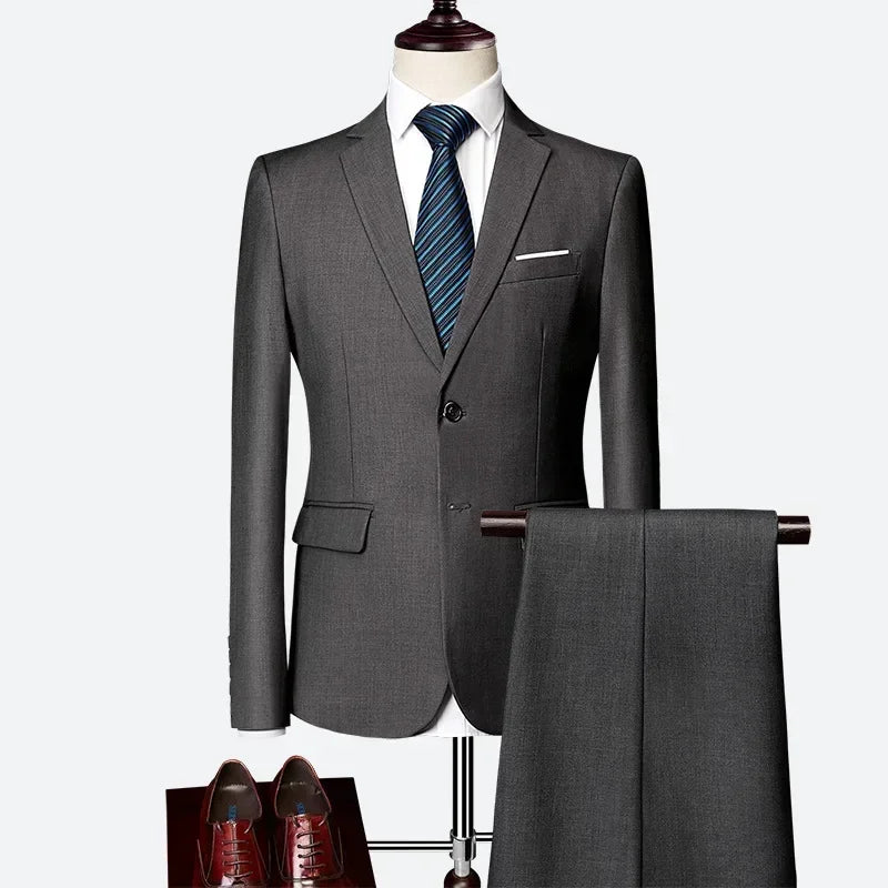 Men's Tailored 2-Piece Suit – Red & Purple Formal Suit