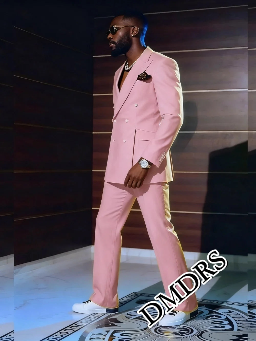 Stylish Pink Men's 2Pc Suit Set - Formal Wedding Business Office