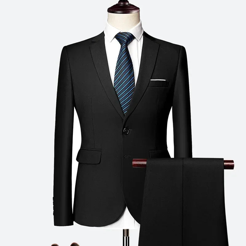 Men's Tailored 2-Piece Suit – Red & Purple Formal Suit