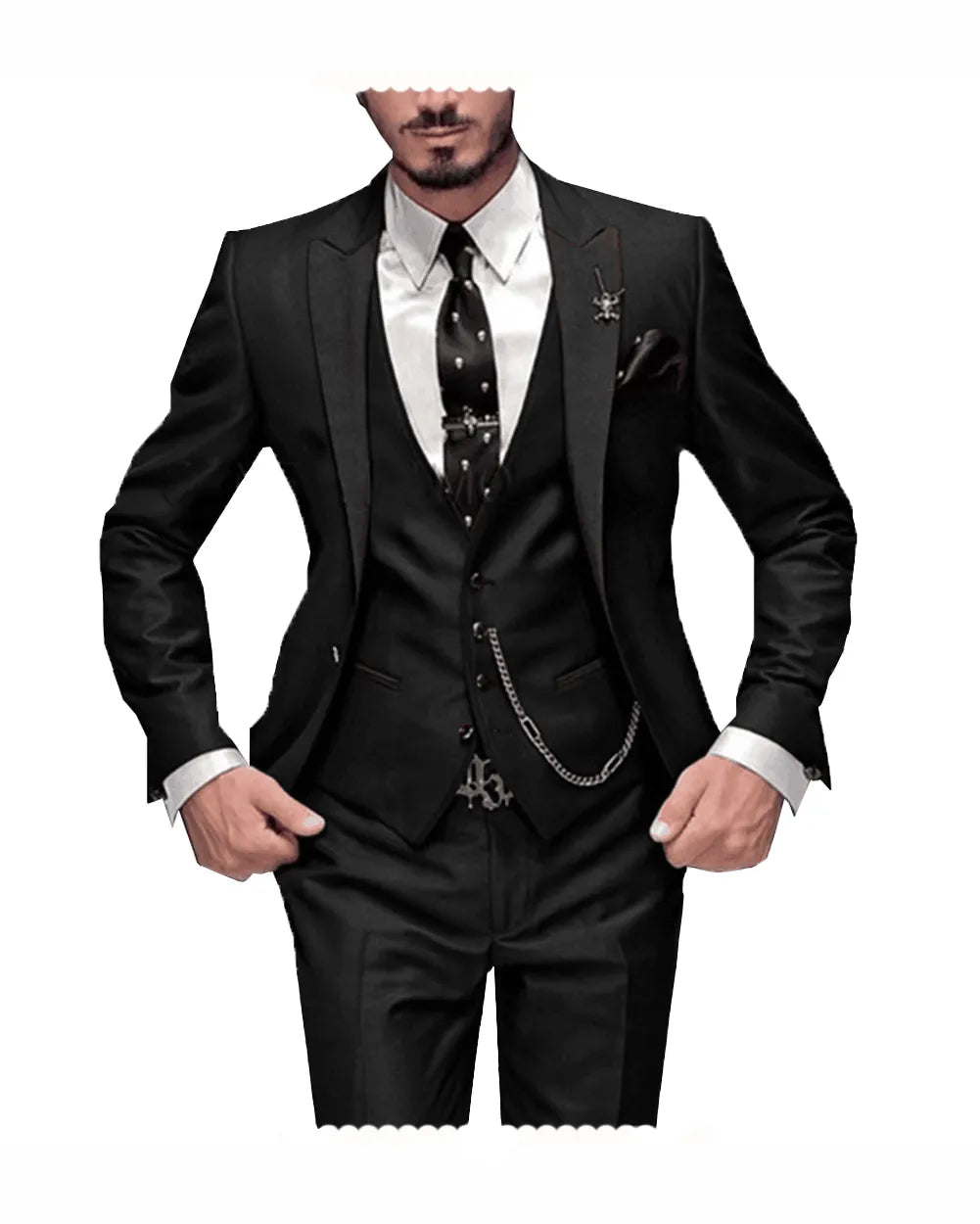 Men's Slim Fit 3-Piece Burgundy Tuxedo Suit  Wedding Groom Notch Lapel