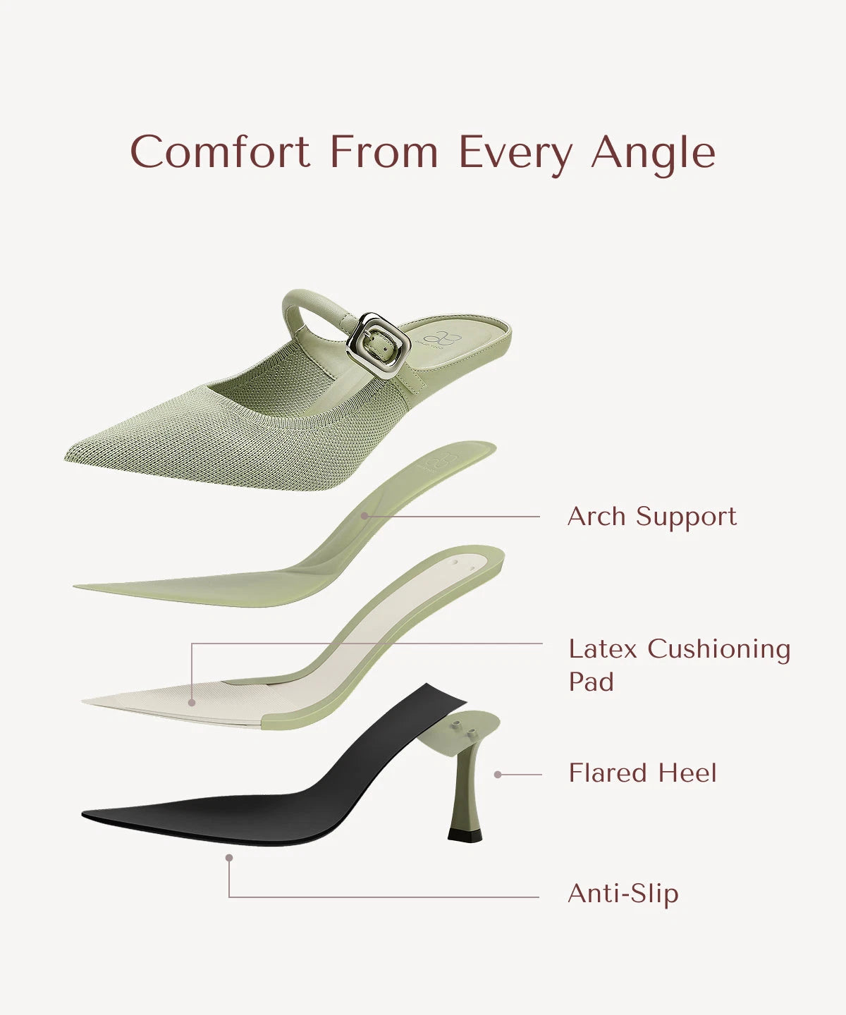 Pointed Toe Women's Heeled Mules – Stiletto Heel Style — view 117