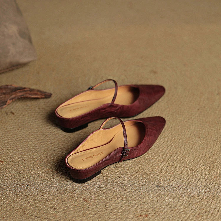 Talia Women's Leather Mules – Mary Jane Strap Secure Fit — view 12