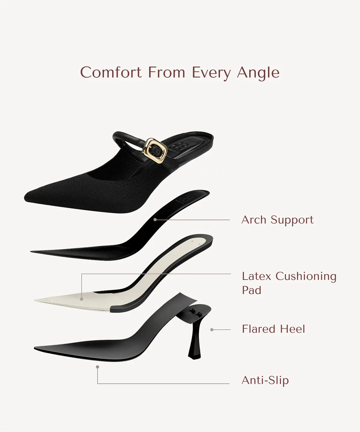 Pointed Toe Women's Heeled Mules – Stiletto Heel Style — view 18