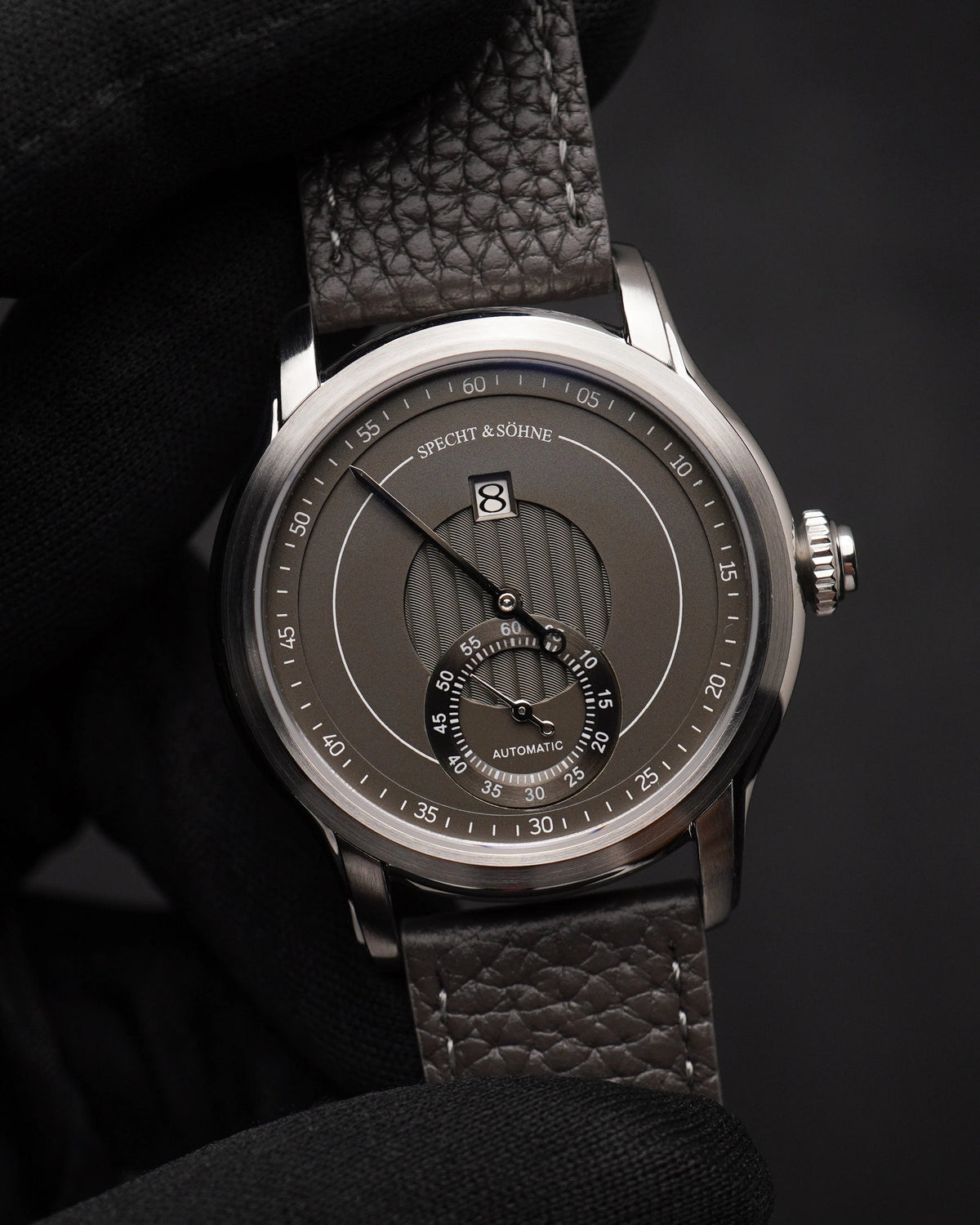 39 mm Automatic Watch – Sapphire Crystal Leather Strap — view 2