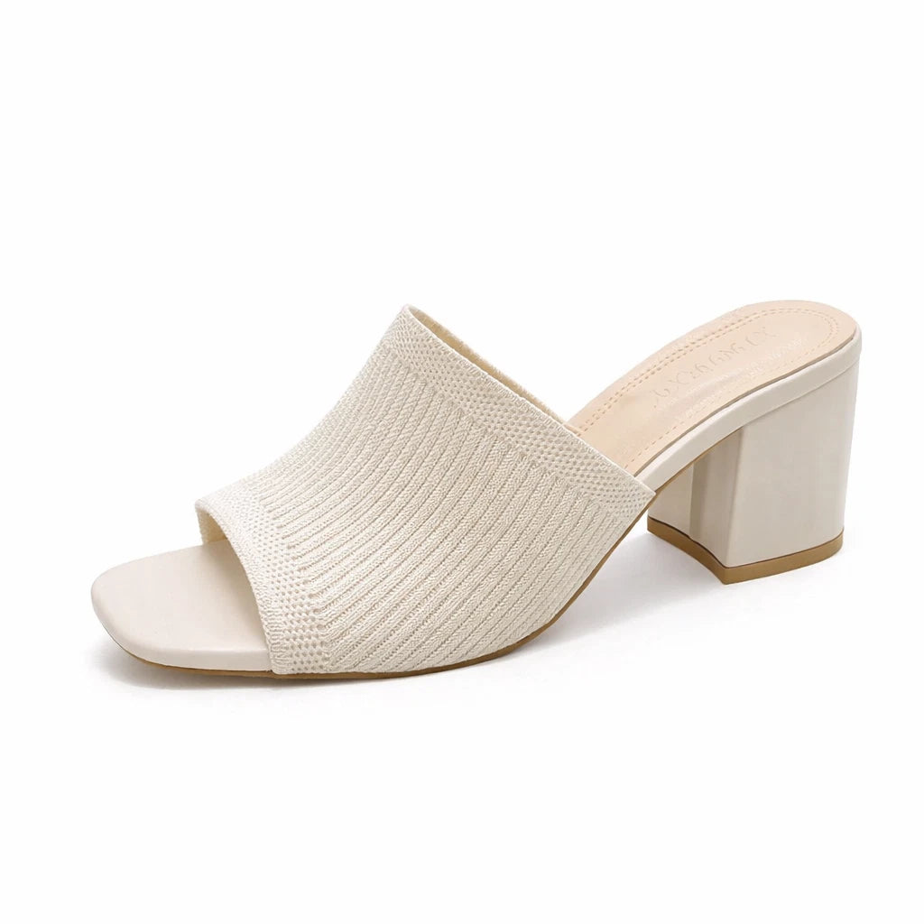 Helena Women's Block Heel Sandals – Stretchy Cotton Comfort — view 2