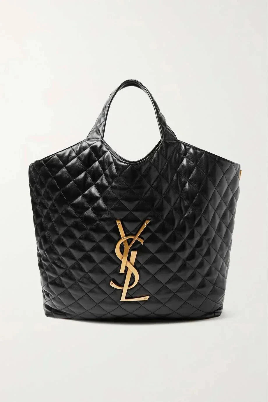 Extra Large Quilted Leather Tote – Embellished Carryall — view 2