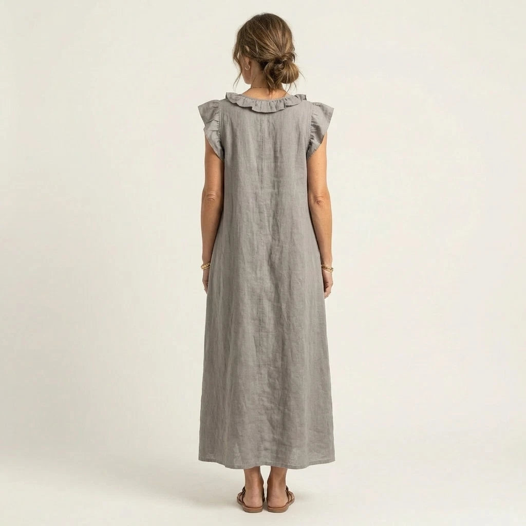 Josette Women's Maxi Dress – Ruffle V-Neck Comfort — view 2