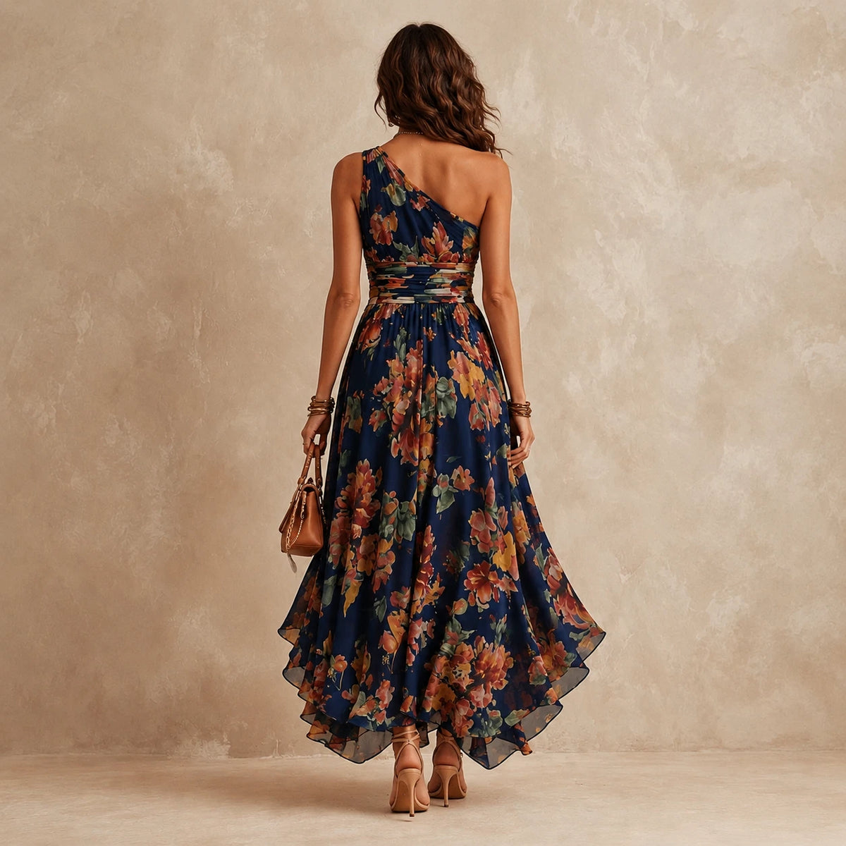 Sibyl Women's Maxi Dress – One-Shoulder Floral Flowing Fit — view 5