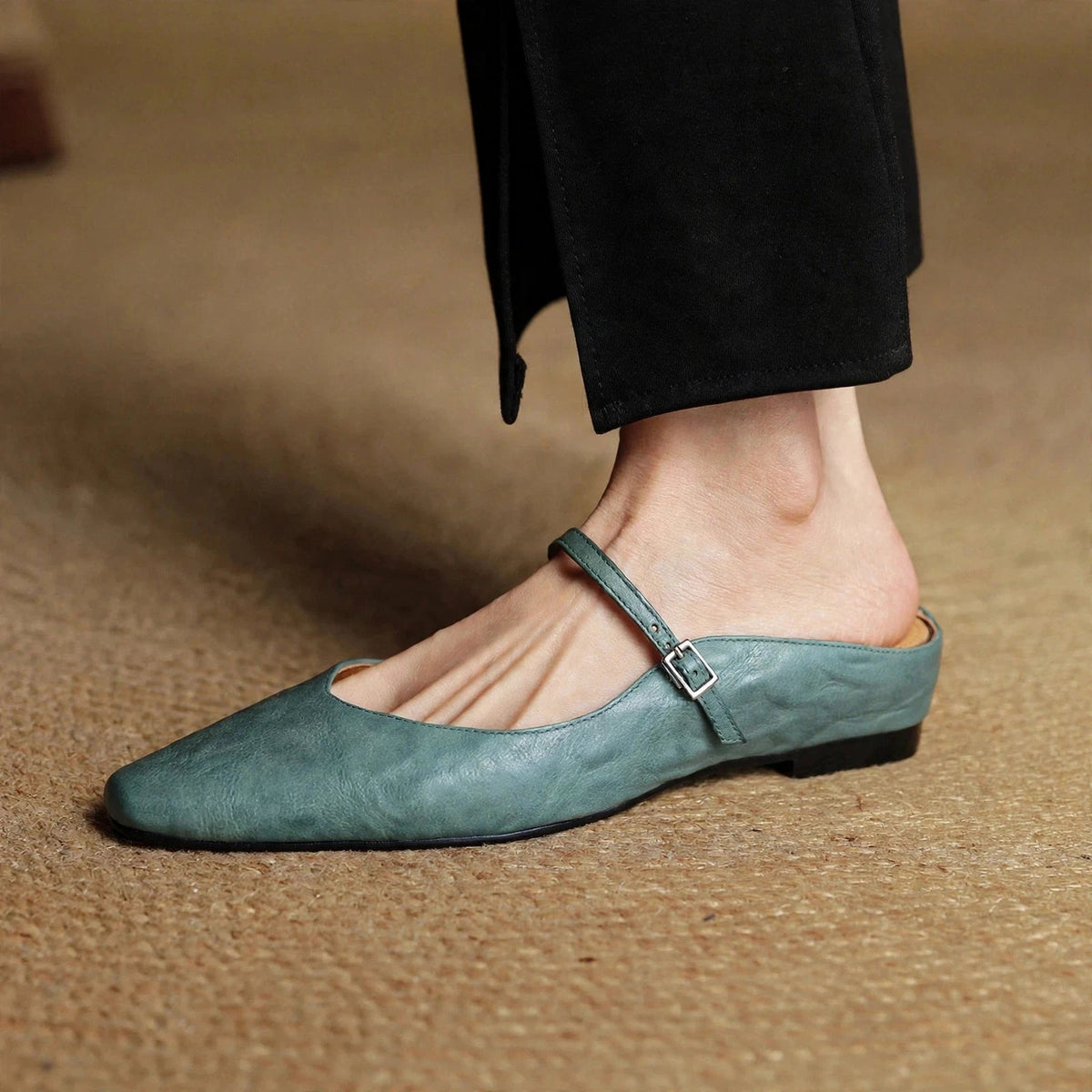 Talia Women's Leather Mules – Mary Jane Strap Secure Fit — view 25