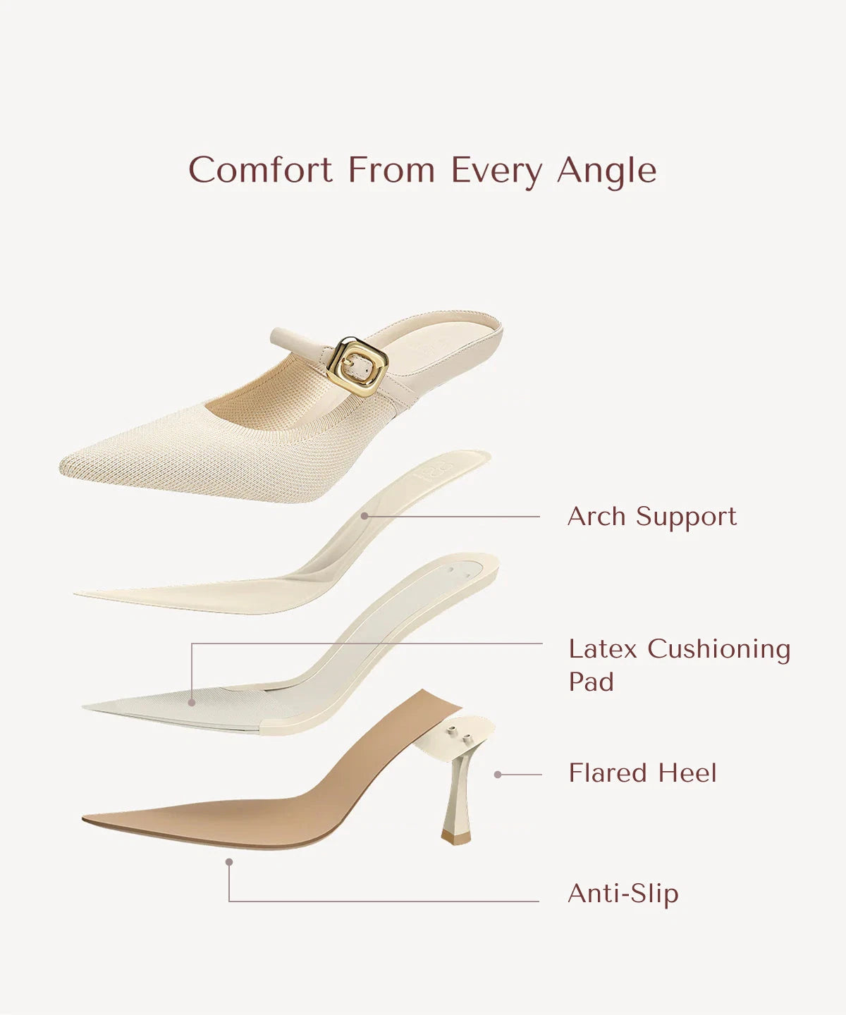 Pointed Toe Women's Heeled Mules – Stiletto Heel Style — view 26
