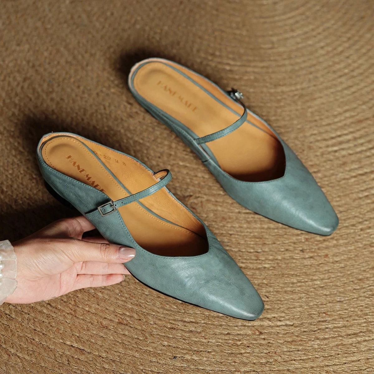 Talia Women's Leather Mules – Mary Jane Strap Secure Fit — view 26