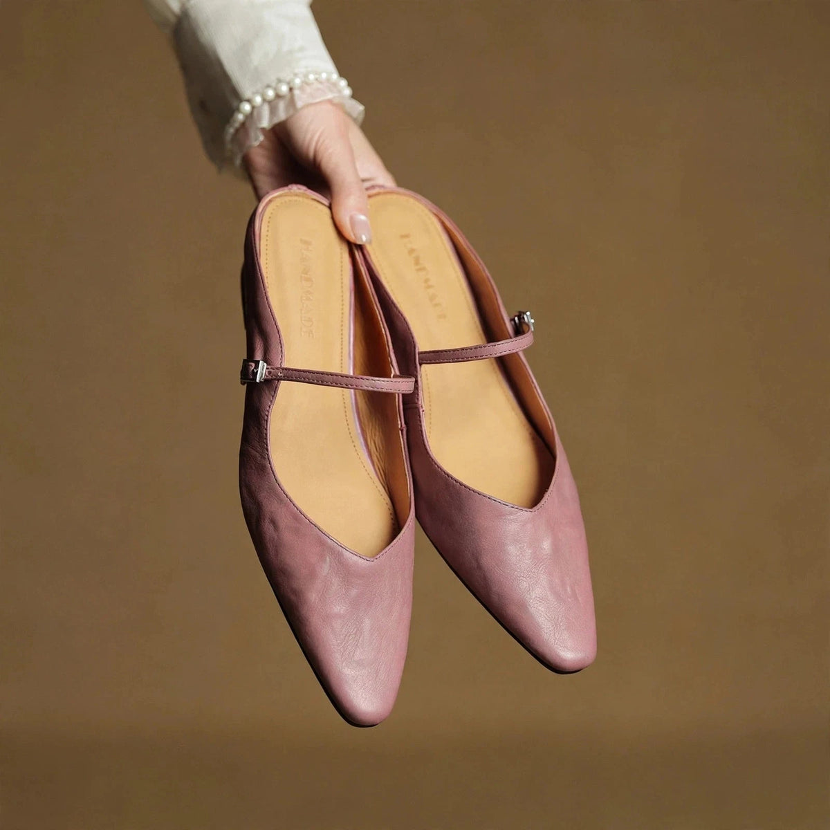 Talia Women's Leather Mules – Mary Jane Strap Secure Fit — view 29