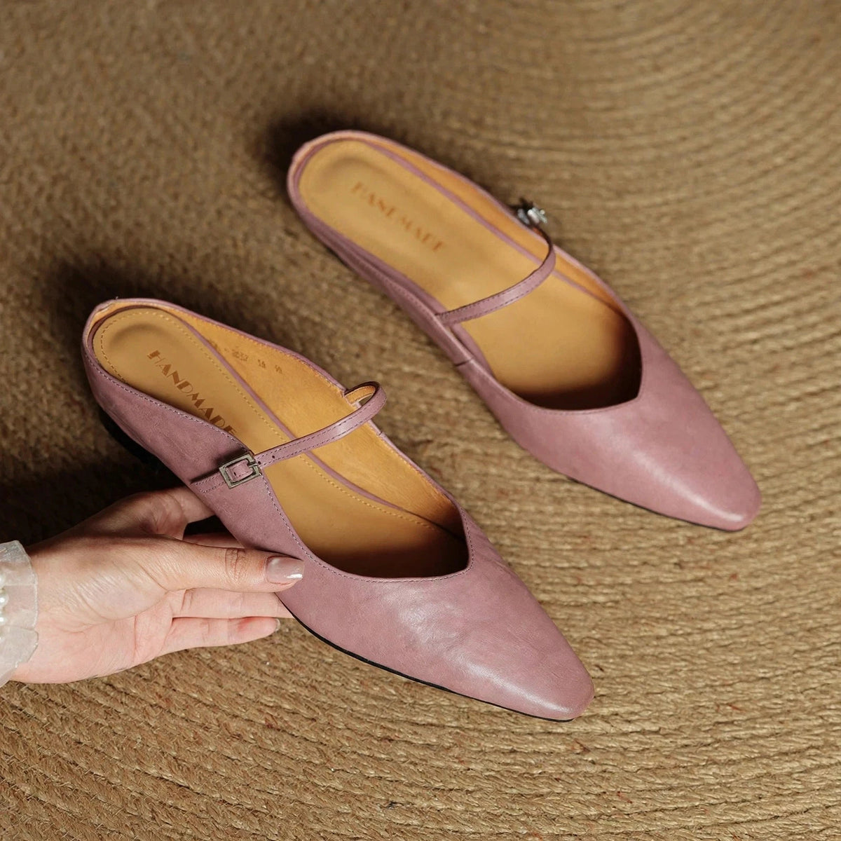 Talia Women's Leather Mules – Mary Jane Strap Secure Fit — view 30