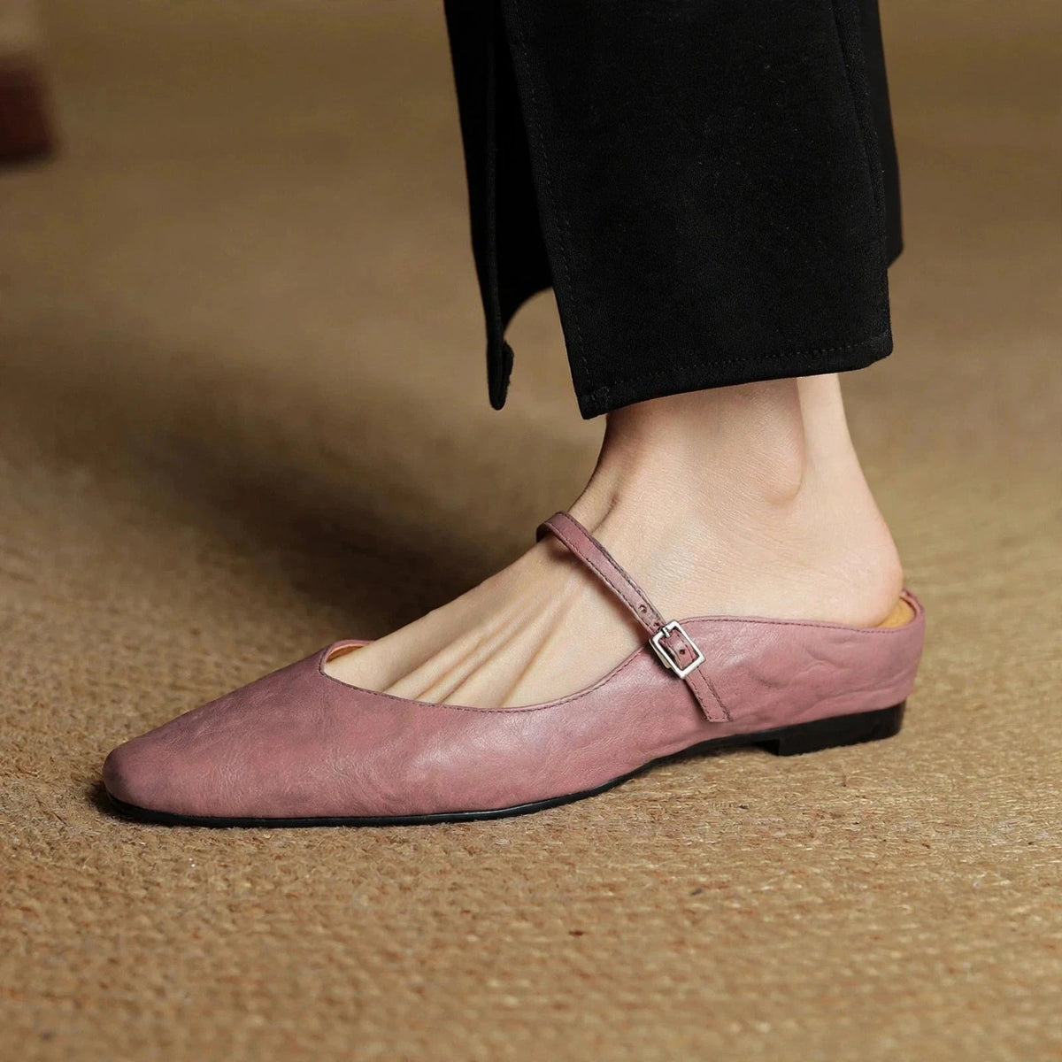 Talia Women's Leather Mules – Mary Jane Strap Secure Fit — view 31