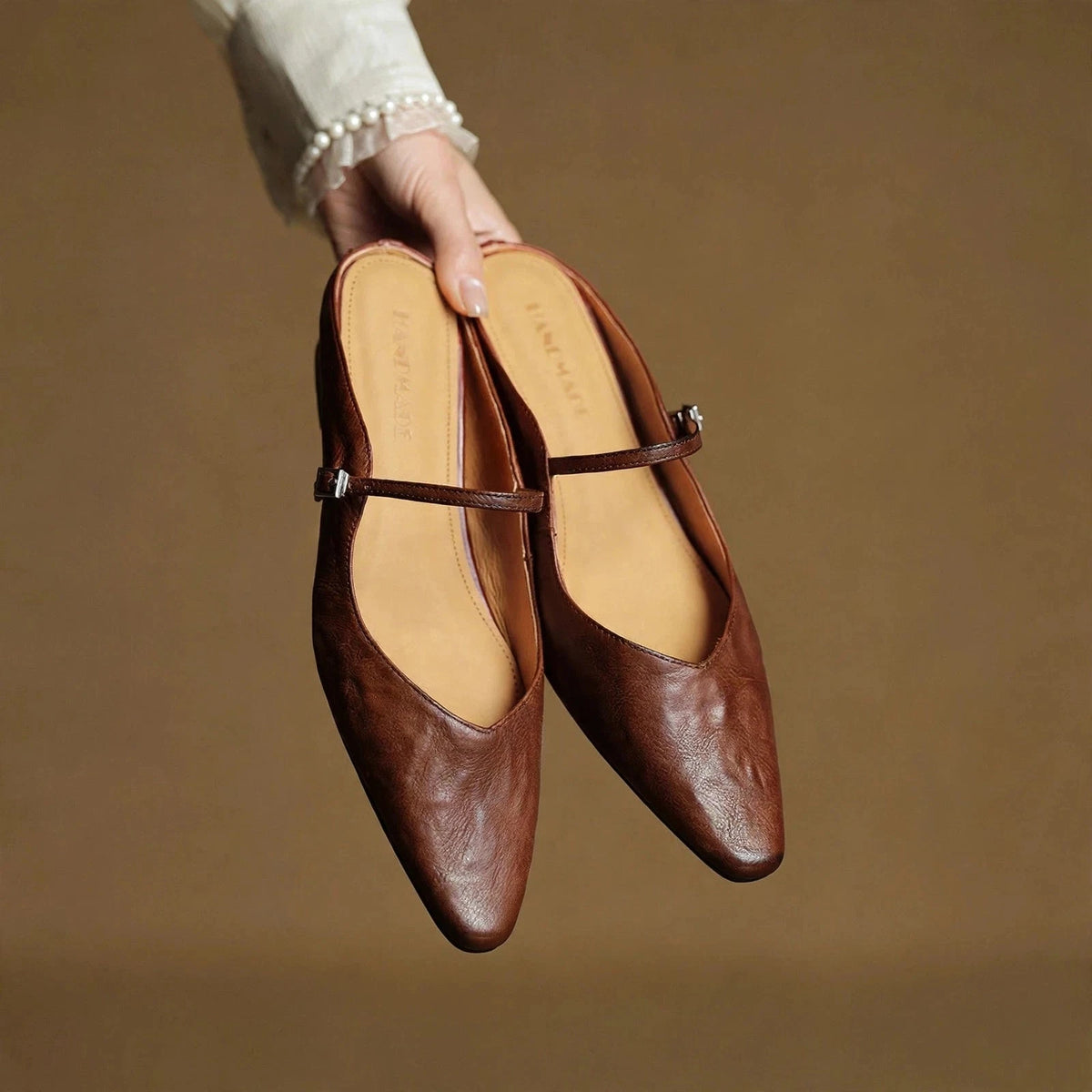 Talia Women's Leather Mules – Mary Jane Strap Secure Fit — view 33