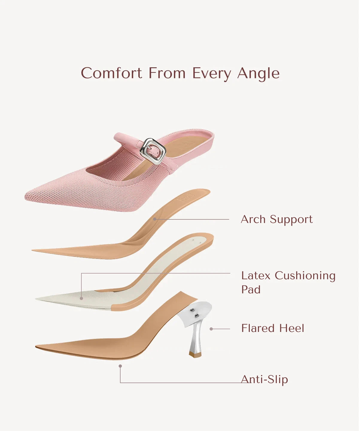Pointed Toe Women's Heeled Mules – Stiletto Heel Style — view 34
