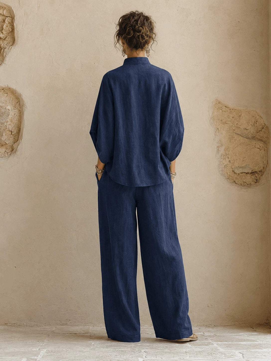 Maribel Women's Two-Piece Set – Batwing Wide-Leg Comfort — view 4