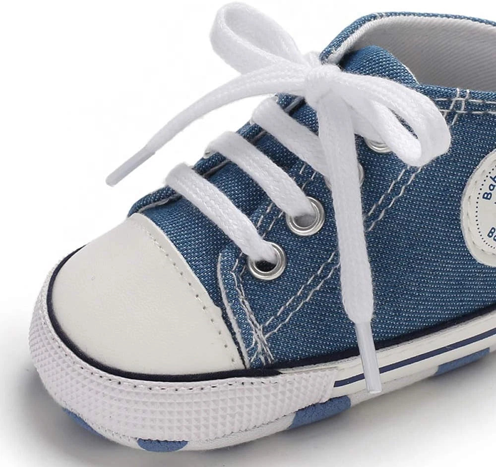 Infant Unisex High Top Canvas Sneakers – Soft Non-Slip Sole — view 3