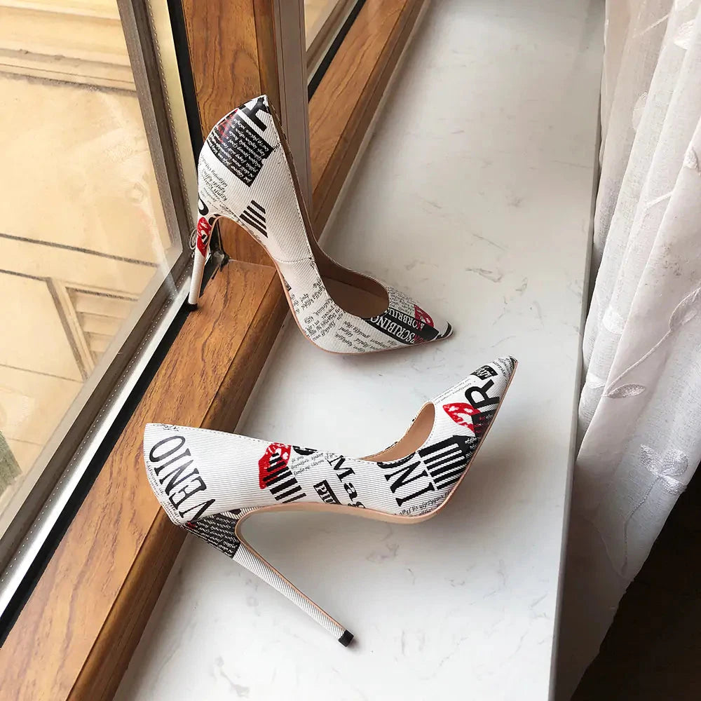 Graphic Print Women's High Heel Shoes – Pointed-Toe Style — view 3