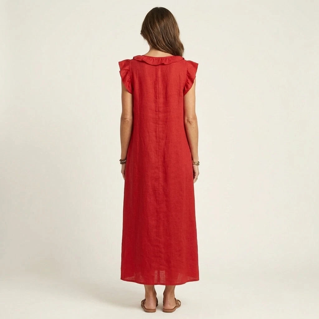 Josette Women's Maxi Dress – Ruffle V-Neck Comfort — view 4