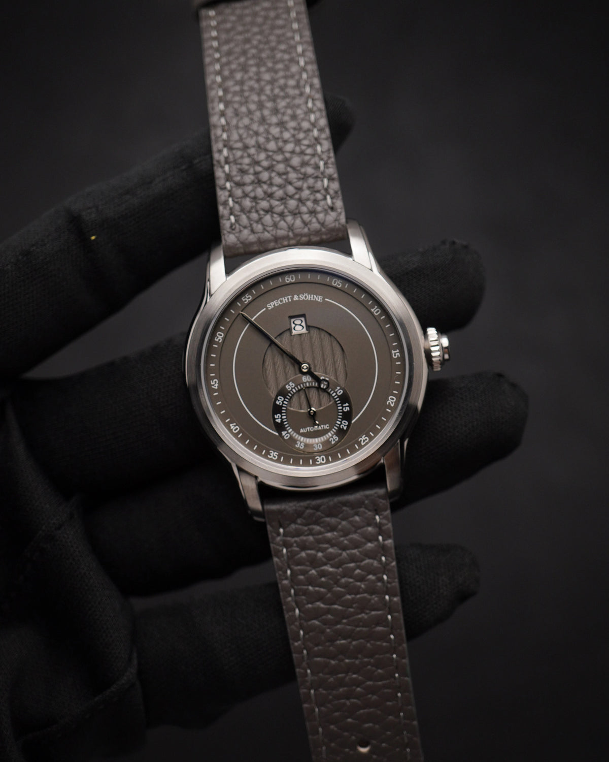 39 mm Automatic Watch – Sapphire Crystal Leather Strap — view 4