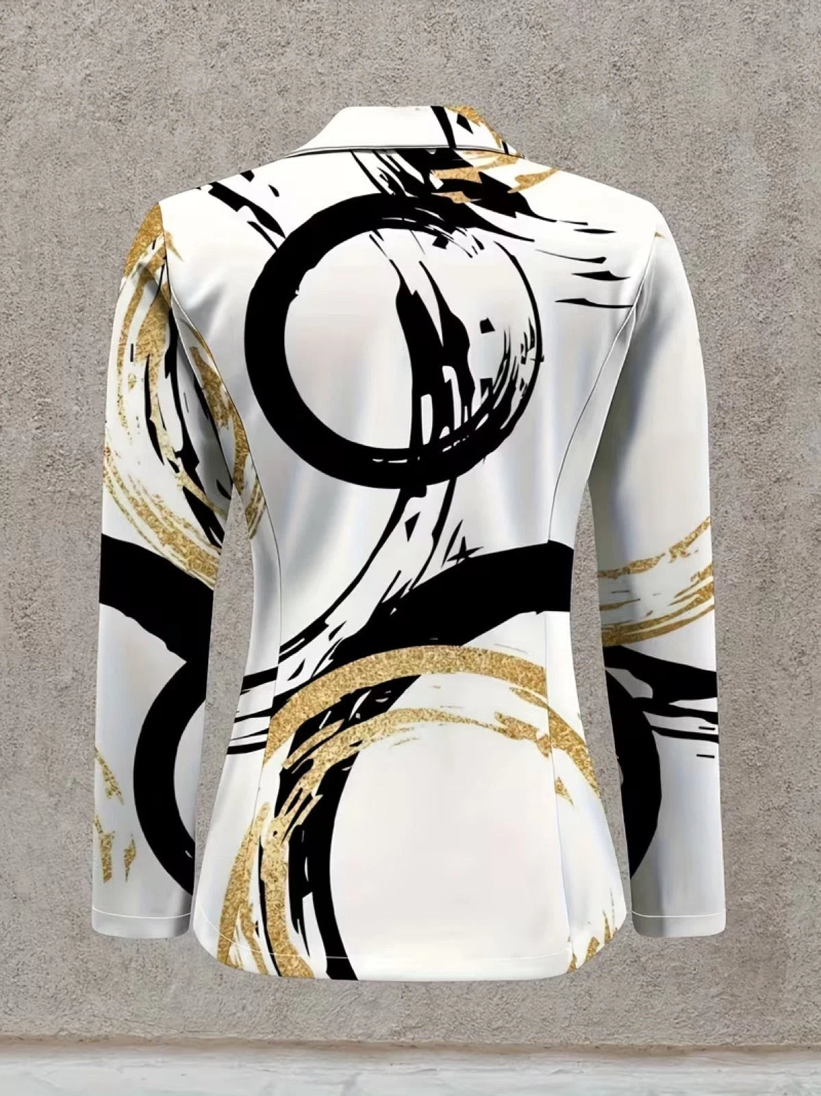 Women's Blazer – Abstract Brushstroke Design, Easy Layering — view 4
