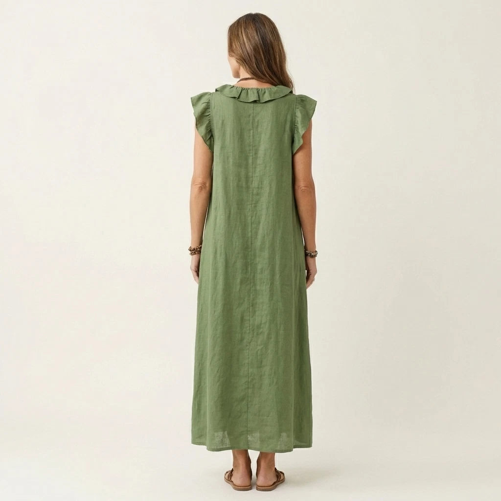Josette Women's Maxi Dress – Ruffle V-Neck Comfort — view 6