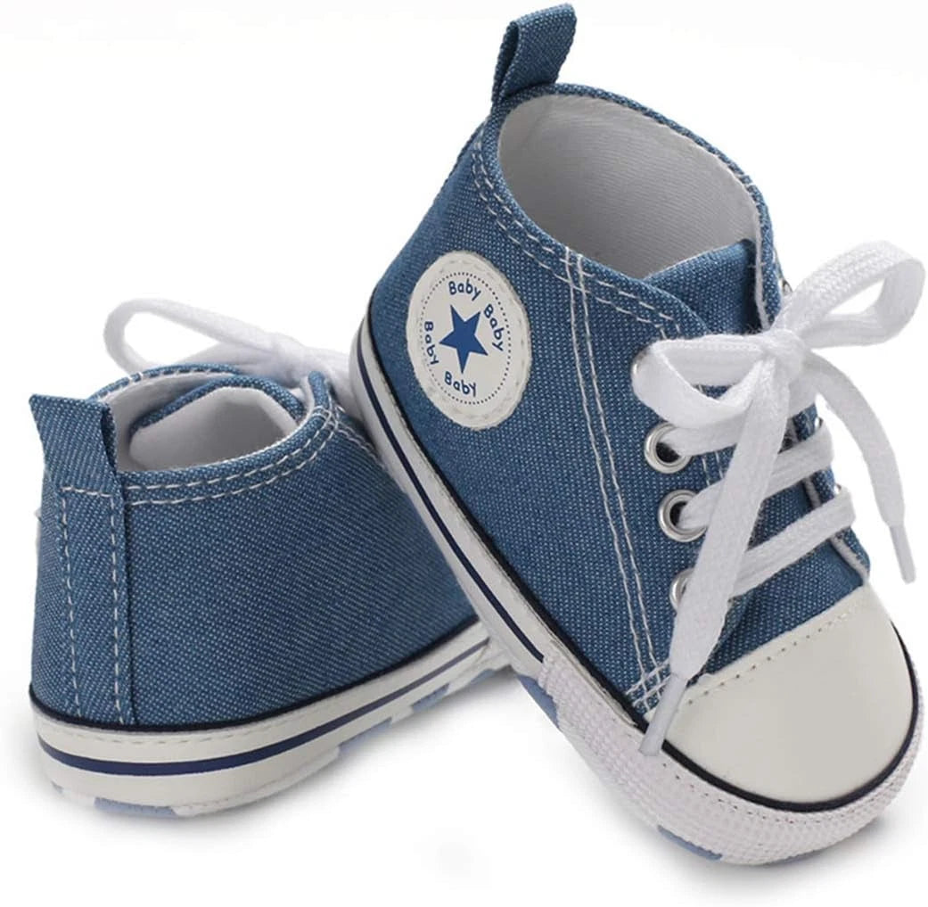 Infant Unisex High Top Canvas Sneakers – Soft Non-Slip Sole — view 4