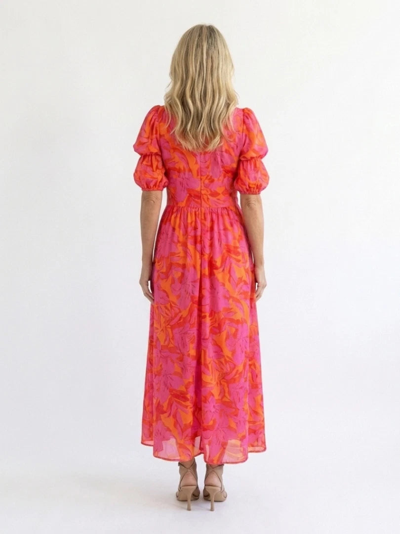 Willow Women's Midi Dress – Floral V-Neck Comfort — view 4