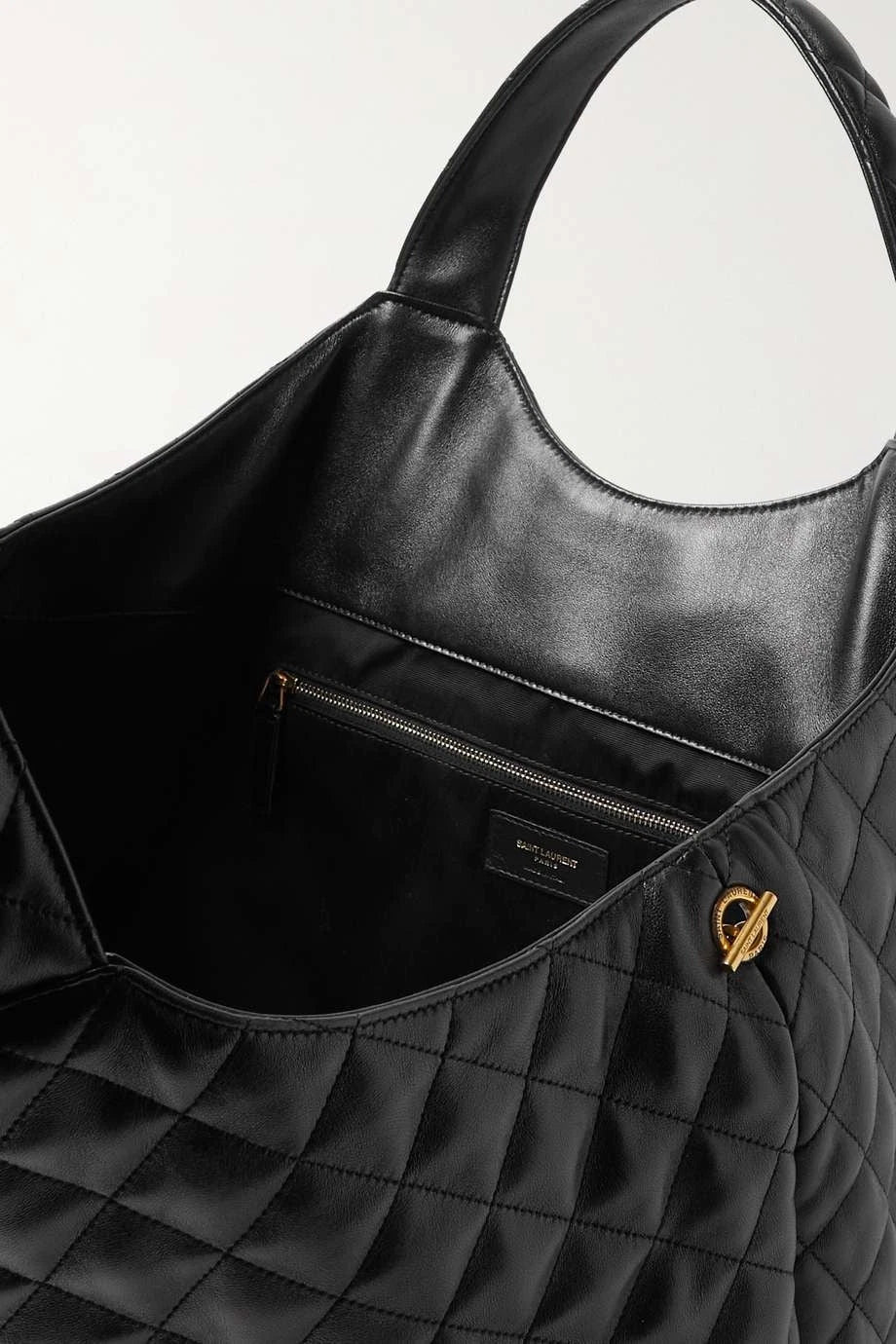 Extra Large Quilted Leather Tote – Embellished Carryall — view 4