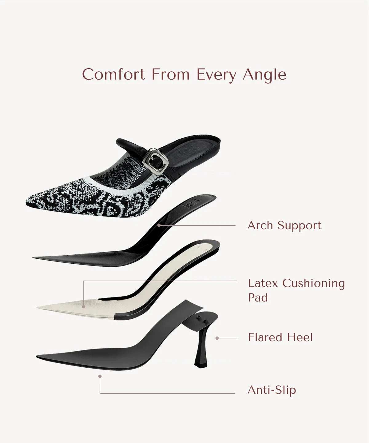Pointed Toe Women's Heeled Mules – Stiletto Heel Style — view 49
