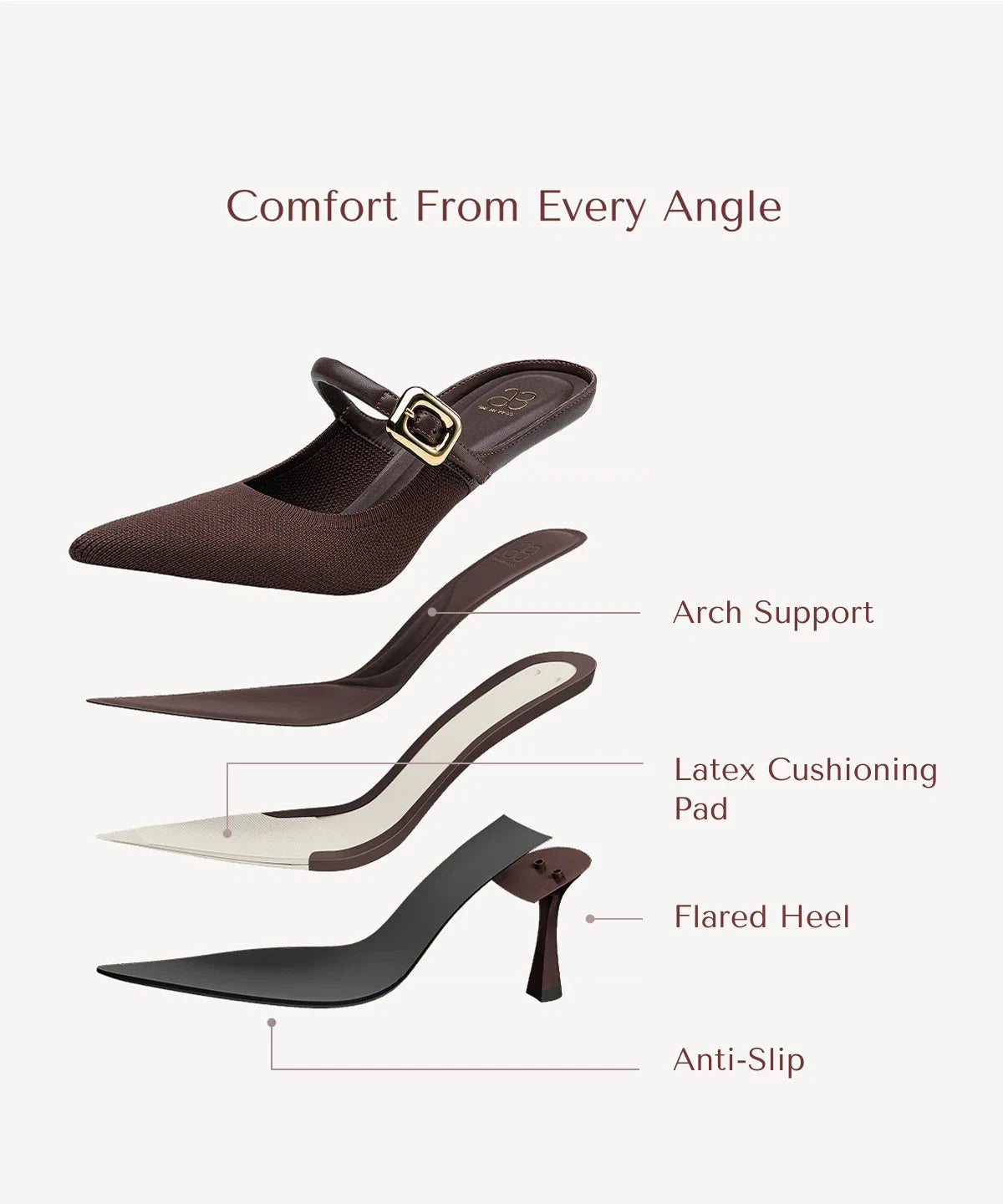 Pointed Toe Women's Heeled Mules – Stiletto Heel Style — view 56