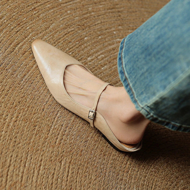 Talia Women's Leather Mules – Mary Jane Strap Secure Fit — view 5