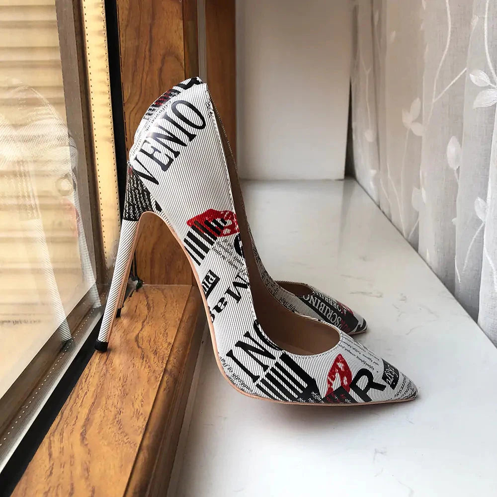Graphic Print Women's High Heel Shoes – Pointed-Toe Style — view 5