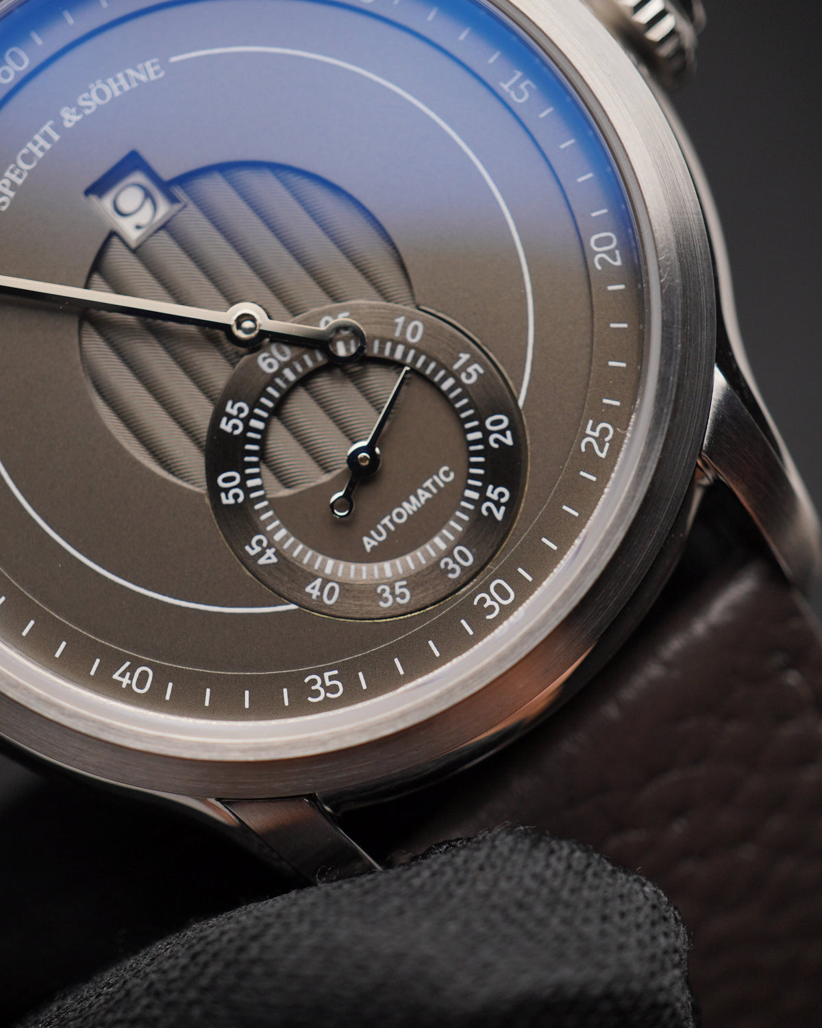 39 mm Automatic Watch – Sapphire Crystal Leather Strap — view 5