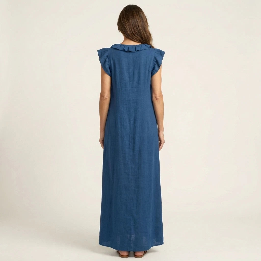 Josette Women's Maxi Dress – Ruffle V-Neck Comfort — view 8